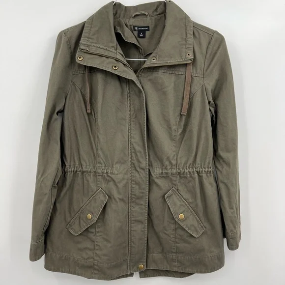 Army Green Fall Zip Up Jacket - Picture 3 of 8